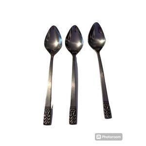 VTG CARLYLE Hong Kong stainless cameo pattern lot 3teaspoons replacement